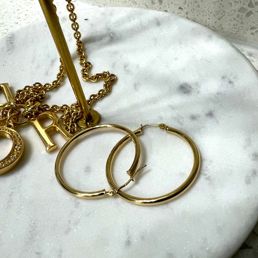 14k solid gold hoop earrings